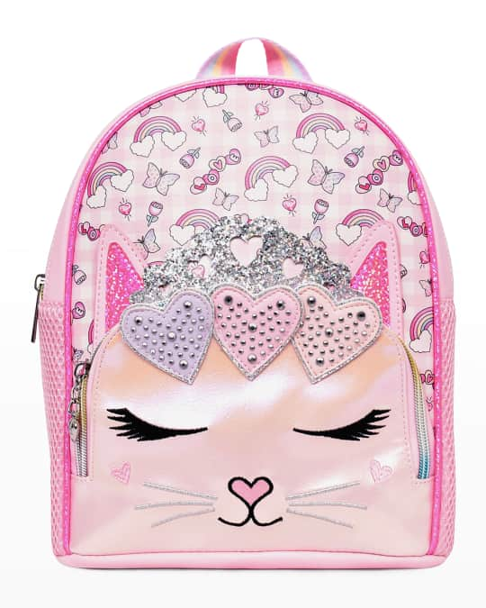 OMG! Accessories Miss Bella the Kitty Striped Mini Backpack, Pink