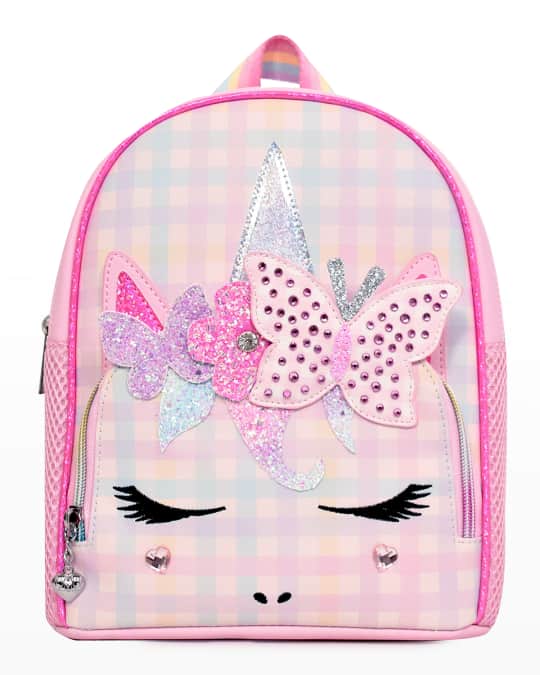Girl s Pastel Gingham Butterfly Crown Mini Backpack