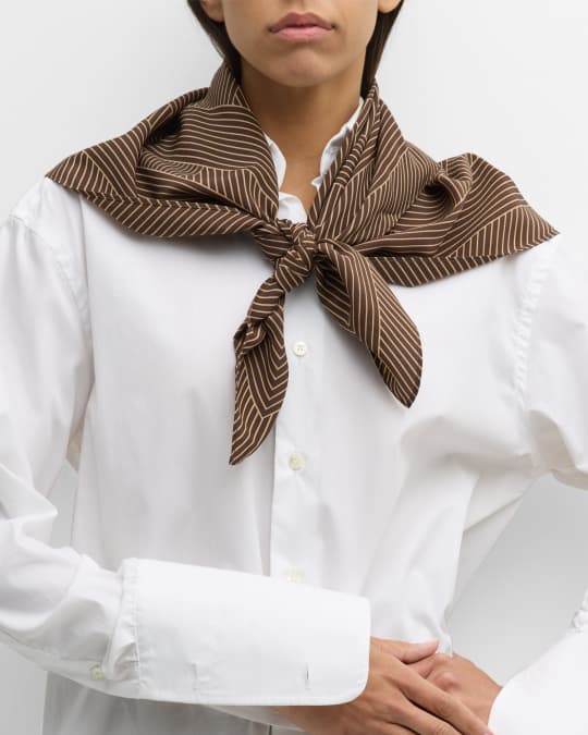 Striped Monogram Silk Scarf