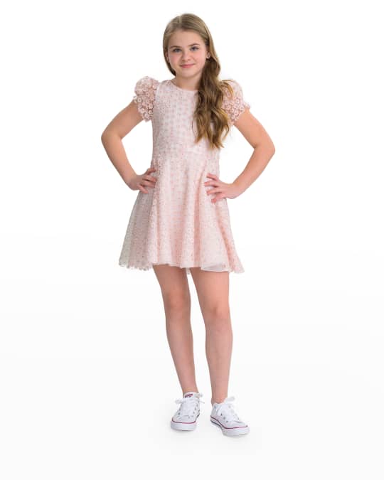 Girl's Trish Floral Embroidered Dress, Size 4-6
