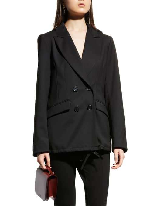 MeimeiJ Hooded Mixed Media Blazer Jacket Neiman Marcus