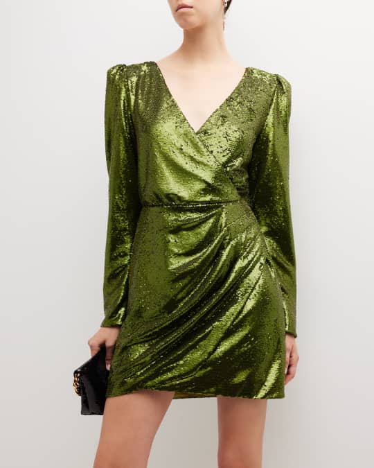 MeimeiJ Pleated Sequin Mini Dress | Neiman Marcus