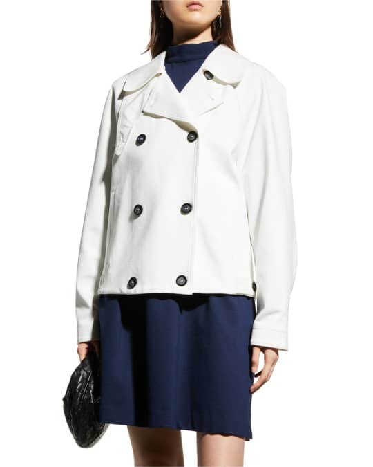 MeimeiJ Mixed Media RaglanSleeve Trench Jacket Neiman Marcus