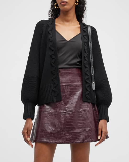 Kobi Halperin Paige Ruffle Trim Blouson Sleeve Sweater Neiman Marcus