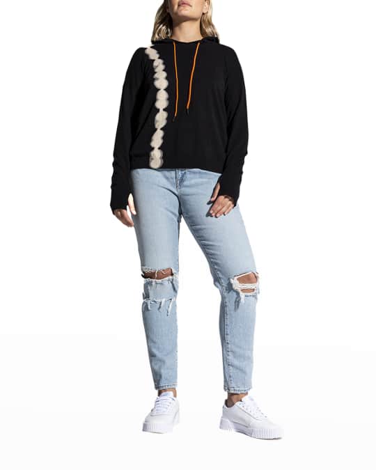 Plus Size Blurred Lines Hooded Sweater