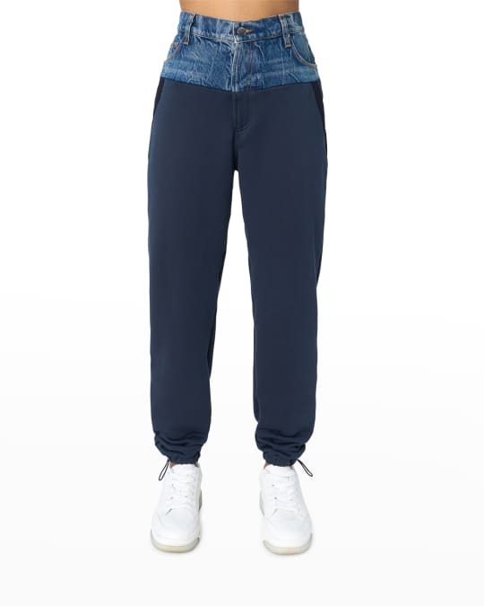 Amiri Hybrid Denim Waist Sweatpants Neiman Marcus
