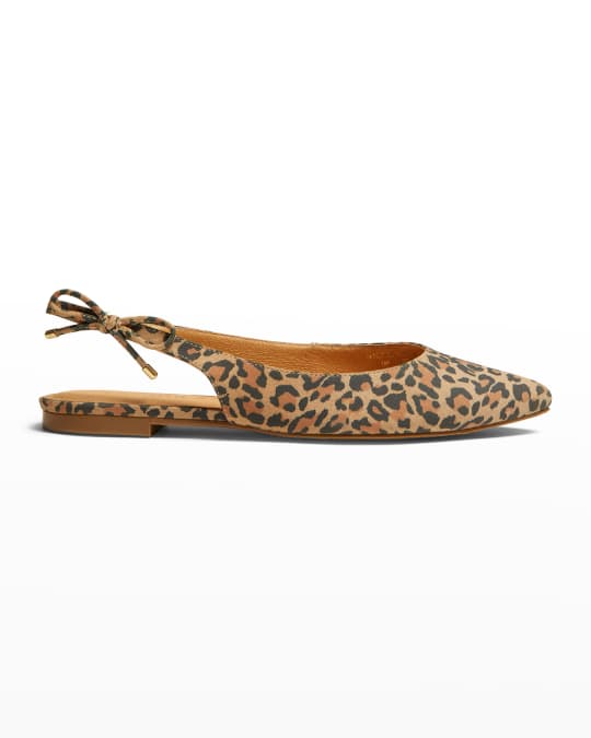 Serena Leopard Bow Slingback Ballerina Flats