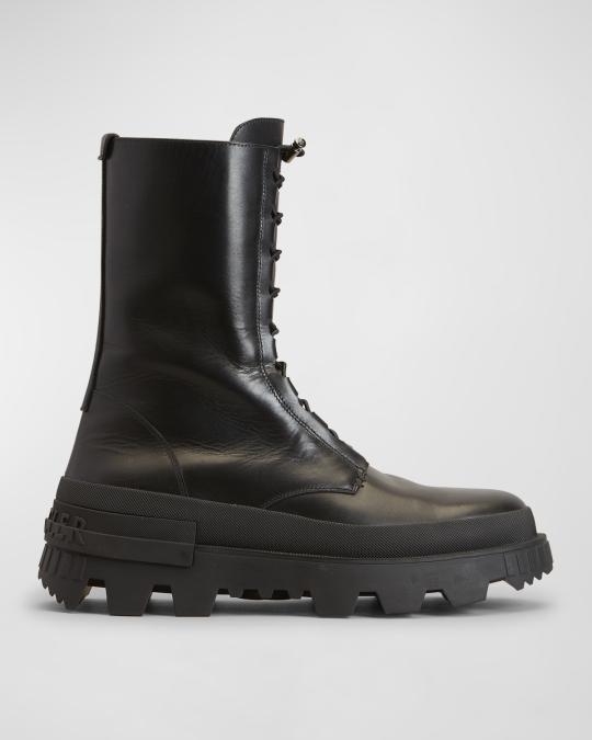 Moncler Vail Lace Up Chunky Sole Black Leather Zip Ankle Boots Moncler Vail Lace-Up Boots - H209B4G00030M2191999 | REVERSIBLE main image 4