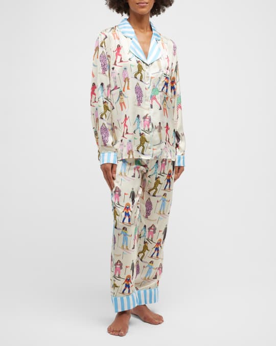 Printed Satin Pajama Set