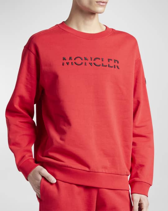 Moncler Men s Logo Crew Sweatshirt Neiman Marcus