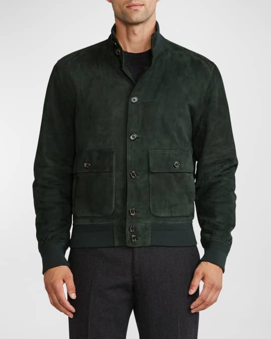 Ralph Lauren Purple Label Men s Hayworth Mock Neck Suede Bomber