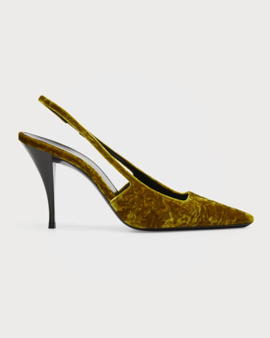 Blade Velvet Slingback Pumps