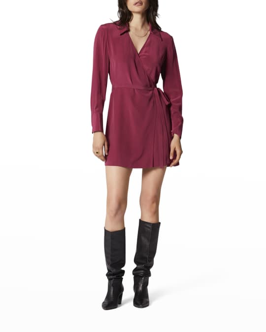Spread Collar Wrap Mini Dress