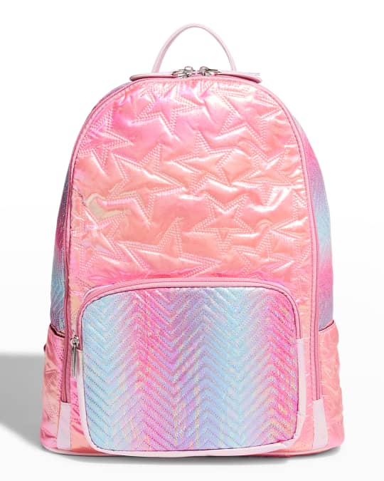Bari Lynn Girl's Rainbow Star-Print Chevron Backpack | Neiman Marcus