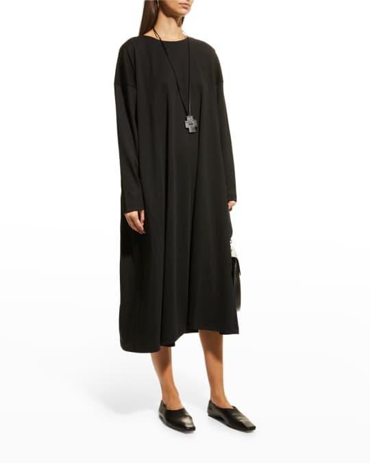 Eskandar Long Sleeve Paneled Midi Dress | Neiman Marcus
