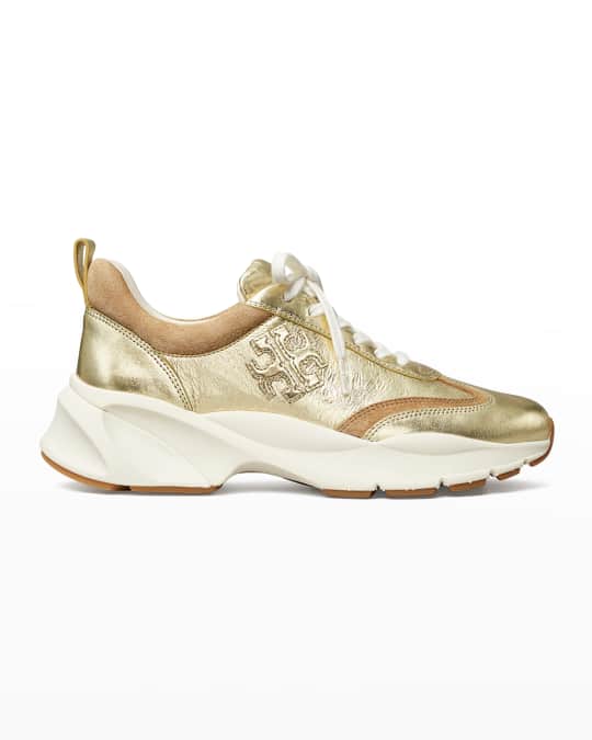 Tory burch gold sneakers discount