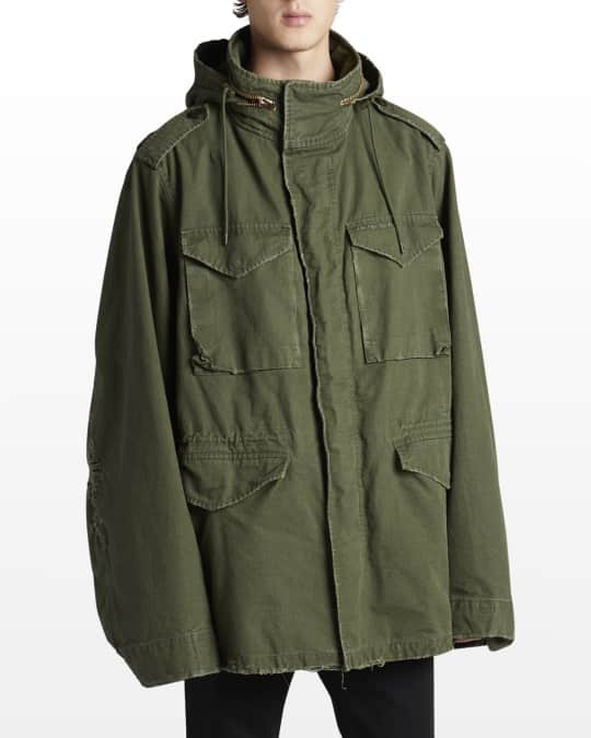 Balenciaga Men s Cotton Ripstop Military Parka Neiman Marcus