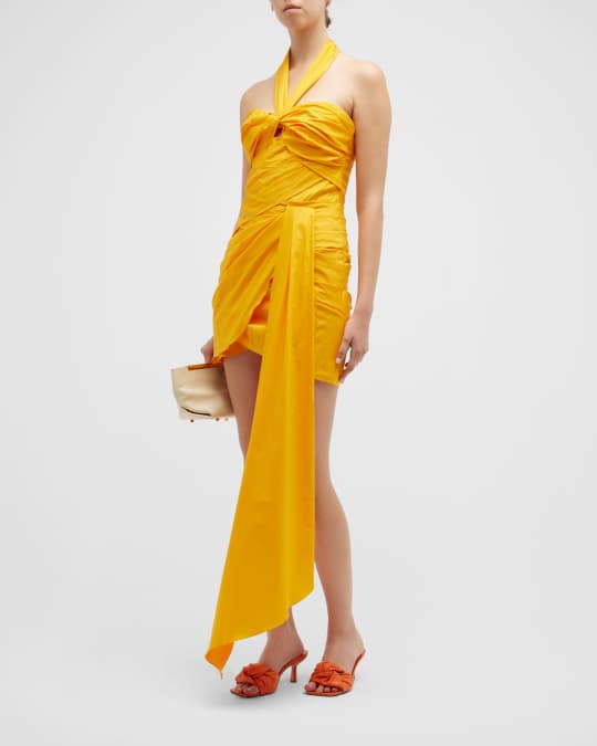 Johanna Ortiz Soak Up The Sun Twisted Halter Mini Dress | Neiman Marcus
