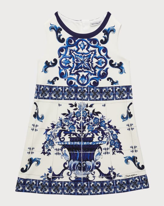 ワンピース DOLCE&GABBANA Majolica Kids Dress Dolce & Gabbana Kids Majolica-print Cotton Dress | Yellow
