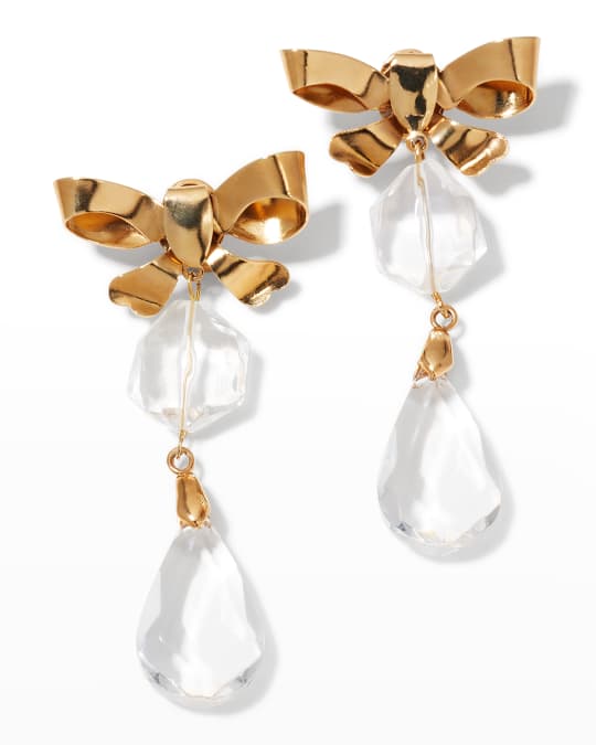 Carolina Herrera Single Bow Drop Earrings Neiman Marcus