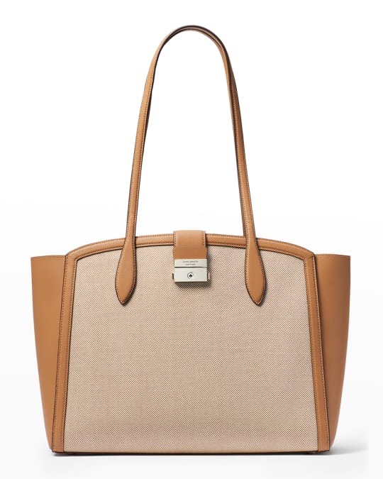kate spade new york canvas and faux-leather tote bag Neiman Marcus