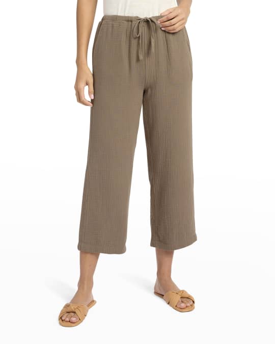 Splendid Addie Cropped Wide-Leg Cotton Pants | Neiman Marcus