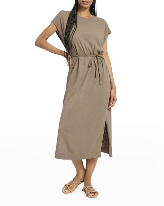 Vera Tie Waist Midi T Shirt Dress