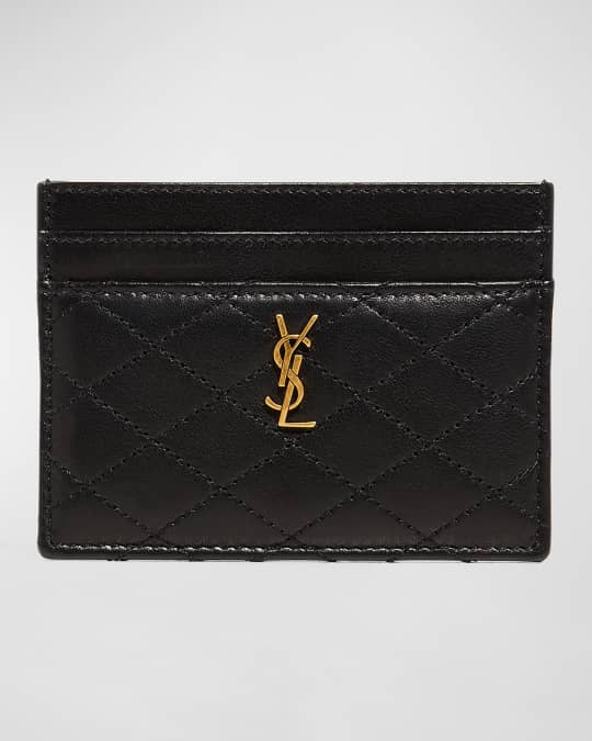 Saint Laurent Gaby YSL Card Case in Quilted Leather | Neiman