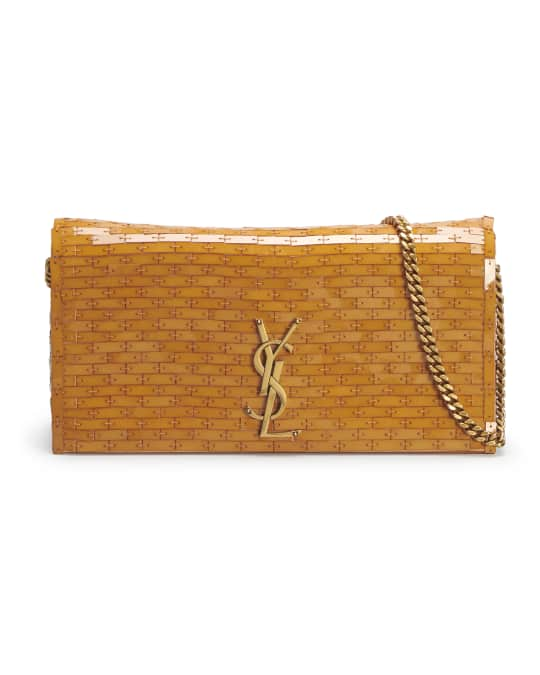 YSL Black Suede Sequins Cross Body Bag - Vintage Lux