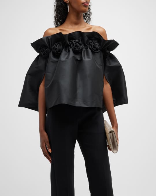 BERNADETTE Tilly Off Shoulder Cape Top Neiman Marcus