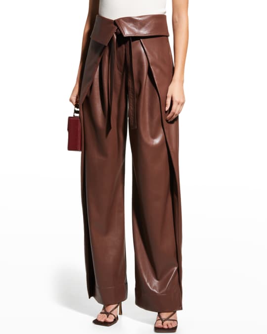 A.L.C. Emilio Tie Front Vegan Leather Pants Neiman Marcus