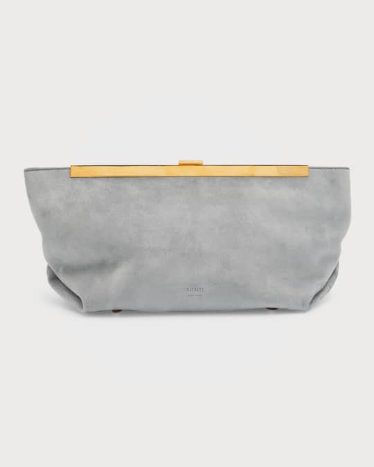 Khaite Aimee Envelope Suede Clutch Bag Neiman Marcus