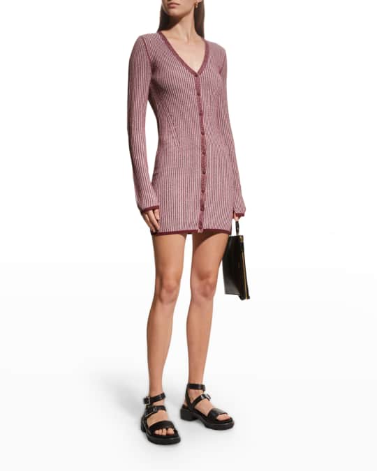 flora natural contrast knit midi dress Flora Smocked Midi Dress
