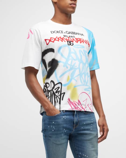 Dolce&Gabbana Men's Graffiti-Print T-Shirt | Neiman Marcus