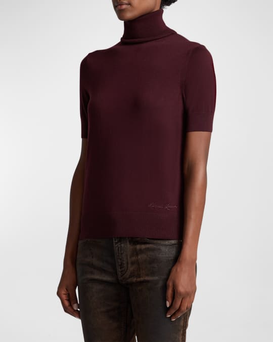 Ralph Lauren Collection Turtleneck Short Sleeve Sweater Neiman Marcus