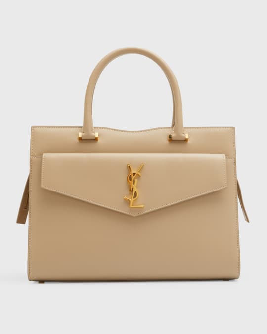 Saint Laurent Uptown Medium Box Leather Top-Handle Bag