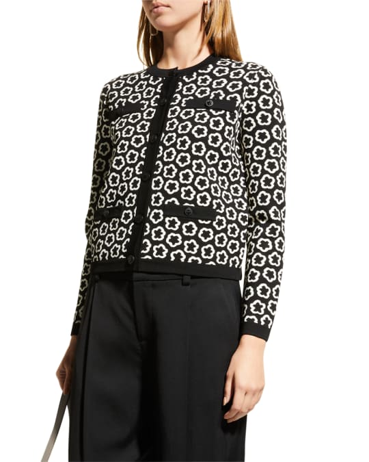 Kendra Floral Jacquard Button Down Cardigan