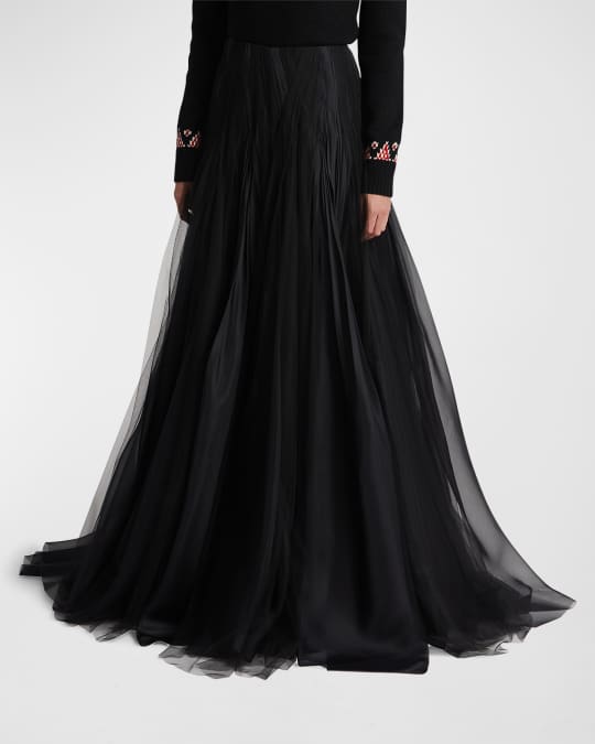 Organza tulle maxi skirt top