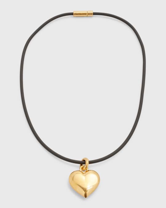 Balenciaga gold heart on sale necklace