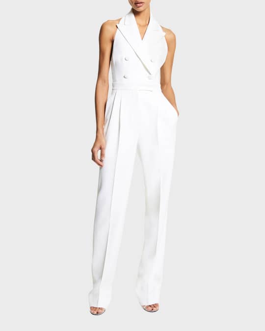 Michael Kors Collection Halter Tuxedo Jumpsuit | Neiman Marcus