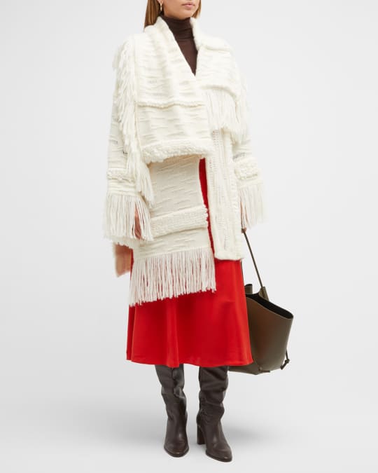 【送料&関税込】Stella McCartney Knitted Textured Coat Stella McCartney Fringe Airy Alpaca Texture Knit Coat