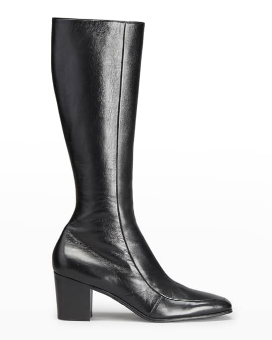 Saint laurent knee high boots hot sale