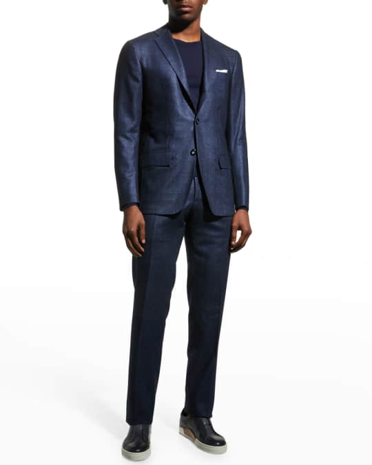 Kiton Men's Tonal Plaid Suit | Neiman Marcus