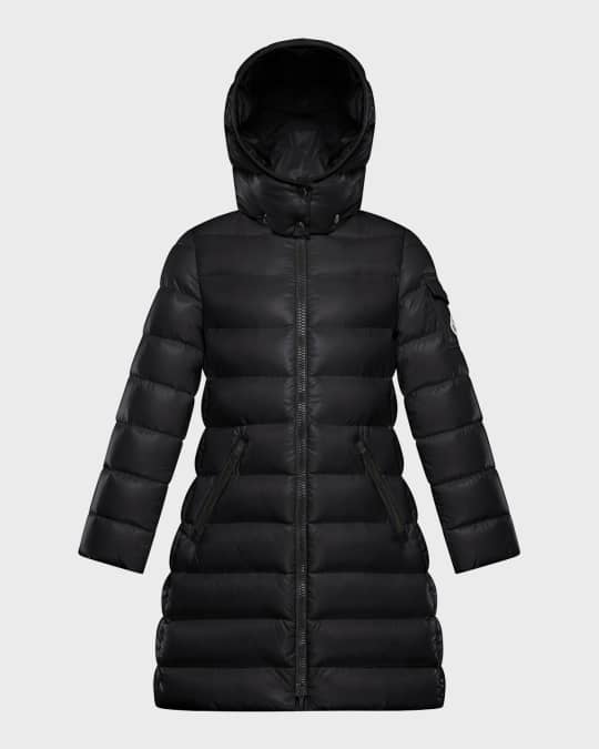 Moncler Girl's Moka Long Puffer Coat, Size 8-14 | Neiman Marcus