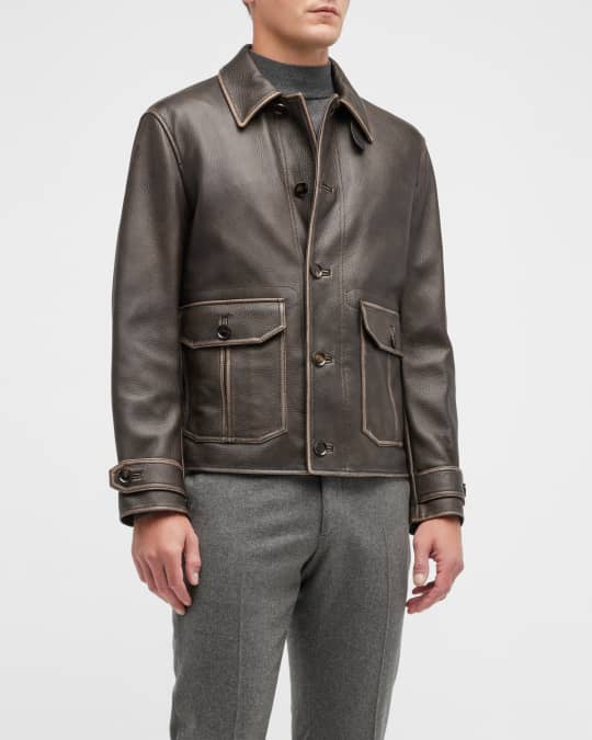 Neiman marcus mens leather jacket top