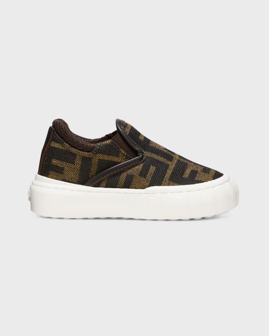 Fendi Kid s FF Canvas Low Top Sneakers Babies Neiman Marcus