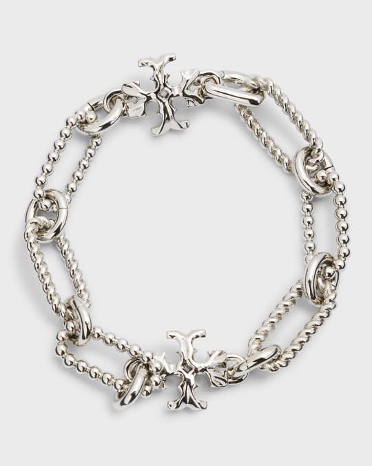 “Tory Burch” Roxanne チェーンブレスレット ダブルT Roxanne Chain Delicate Bracelet: Women's Designer Bracelets