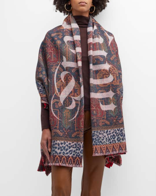 Pierre-Louis Mascia Mix Pattern Cake Wool Blanket Shawl | Neiman Marcus