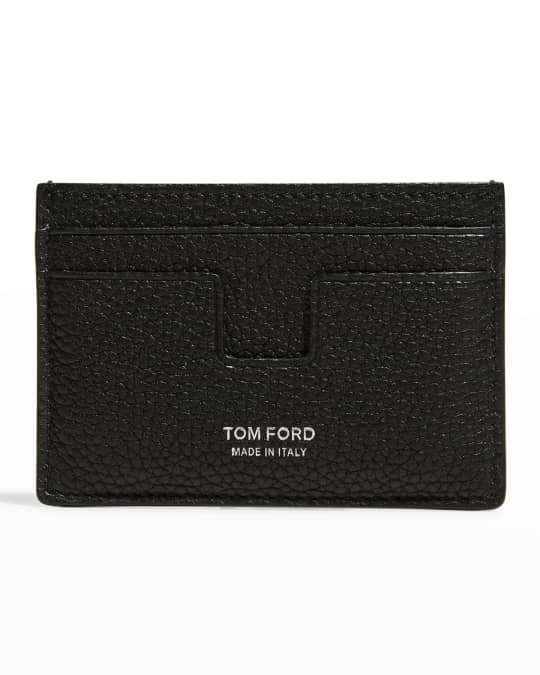 TOM FORD Men's T-Line Grained Leather Card Holder | Neiman Marcus