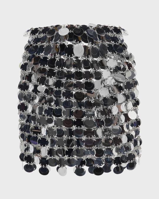 Mirrored Sequin Chainmail Mini Skirt